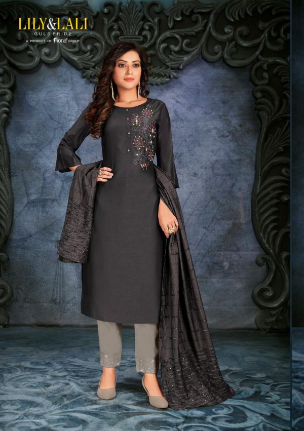 Lily & Lali Muskan-Bember-Silk-Designer-Kurti-With-Bottom-And-Dupatta